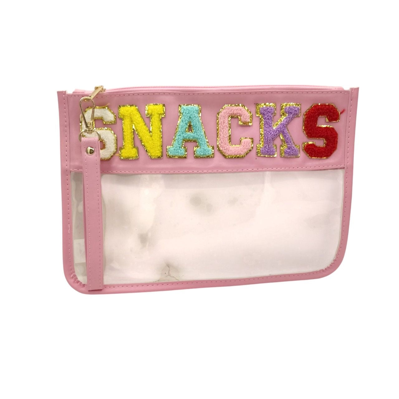 Snacks PVC Zip Bag- PINK
