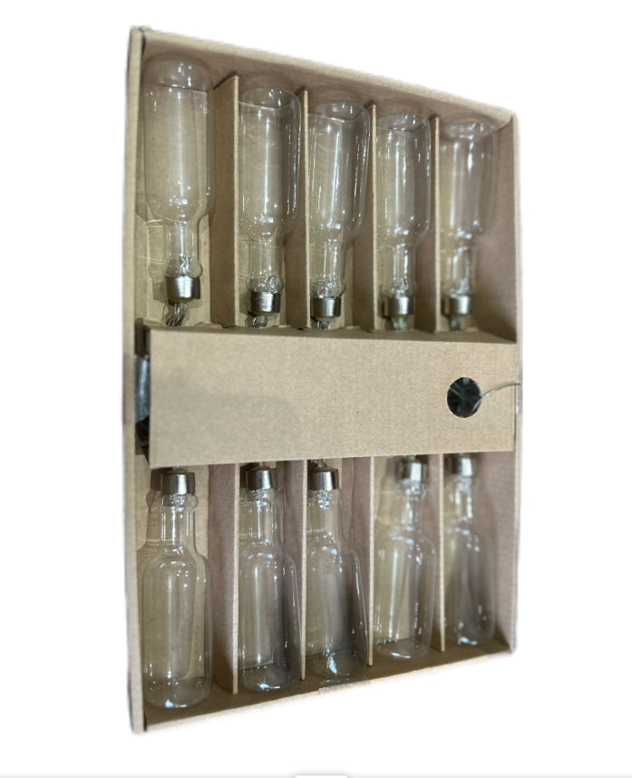 Set of 10- Glass Bottle Lights