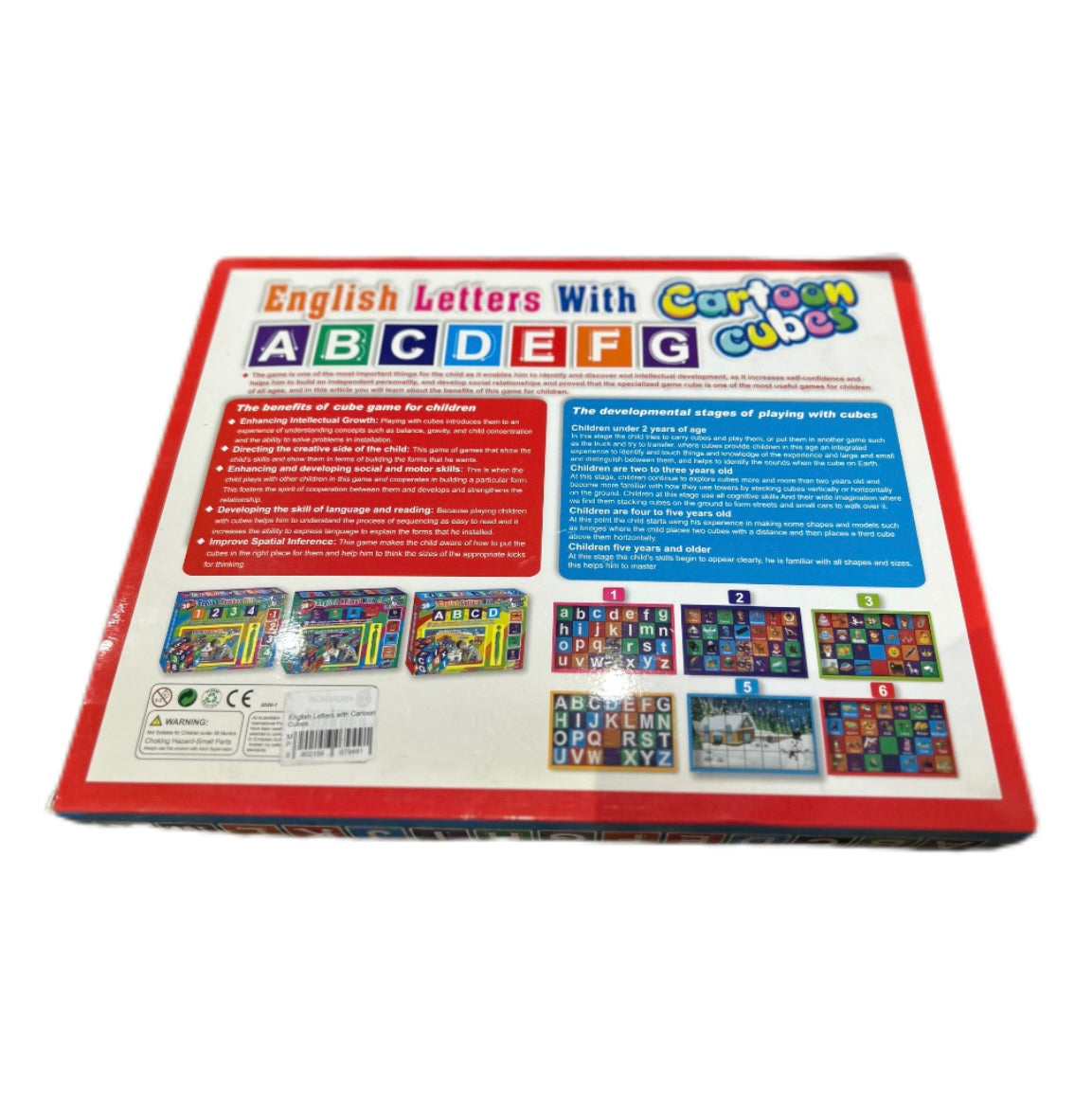 English letters with Cartoon Cubes